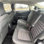 A car with grey seats and black trim